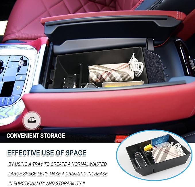 2026 X5/X6/X7 Center Console Organizer for 2020-2026 BMW X5/X6/X7 Accessories Middle Console Organizer X5/X6/X7 Armrest Storage Box Compatible with 2020 2021 2022 2023 2024 2025 2026 BMW X5/X6/X7