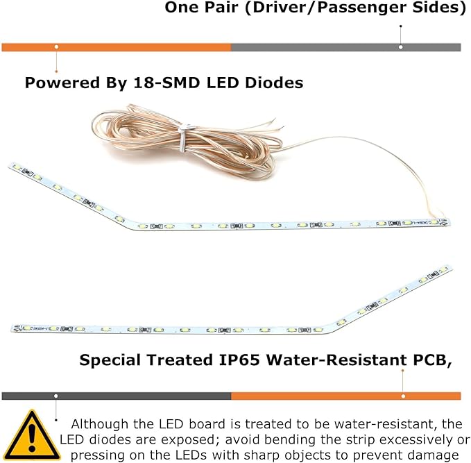 iJDMTOY Amber Yellow LED Background Illumination Kit Compatible with 2017-2021 Ford F250 F350 F450 Super Duty Side Fender Chrome Emblem