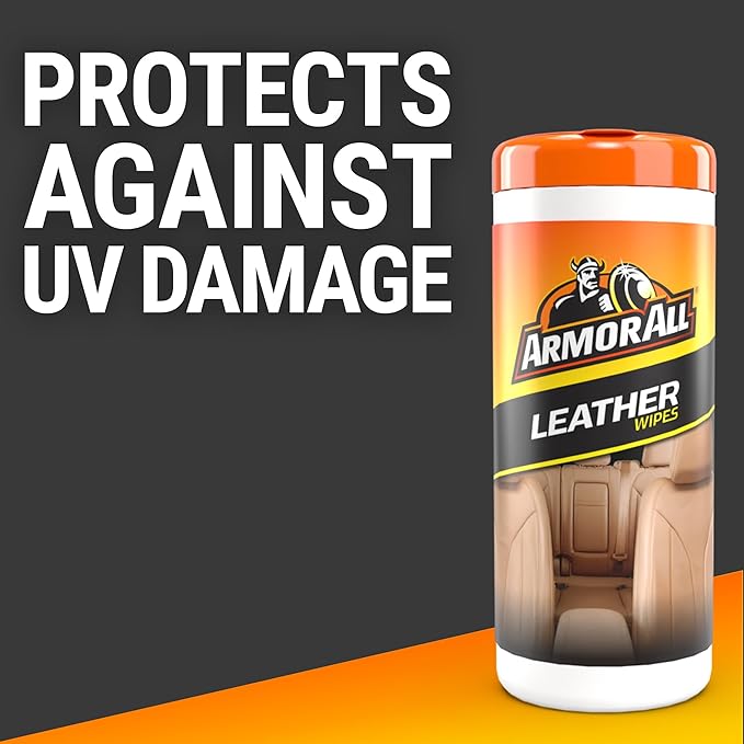 Armor All Interior Cleaner Car Leather Wipes by , For Cleaning Cars, Trucks and Motorcycles, 20 Count