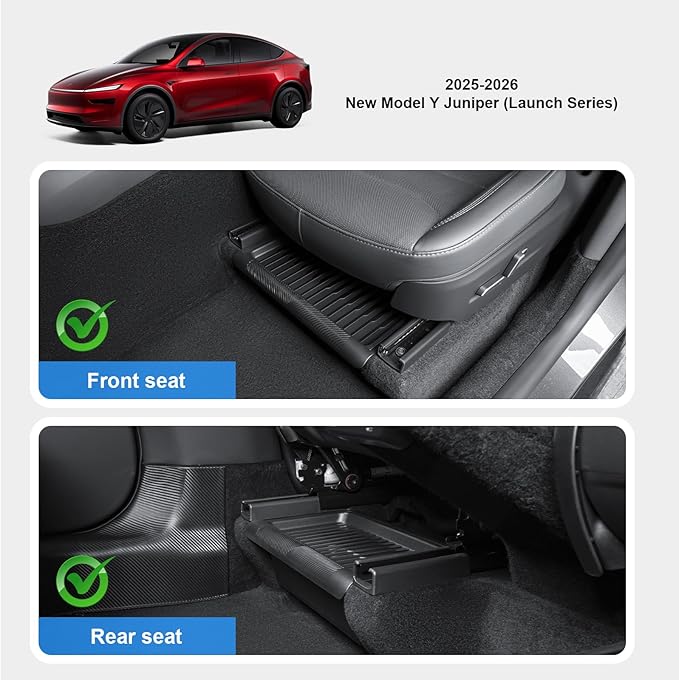 2PCS Under Seat Storage Box for 2026 Tesla Model Y Juniper,Hidden Organizer Tray Underseat Bins with Lid Cover for 2025-2026 Tesla New Model Y Juniper (Launch Series) Interior Accessories
