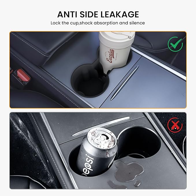 BANKKY 5PCS Center Console Organizer Tray for Tesla Model Y Juniper 2025 2026 Accessories Underseat Armrest Storage Cup Holder Hidden Compartment for Family Travel Kids Daily Commute Road Trips