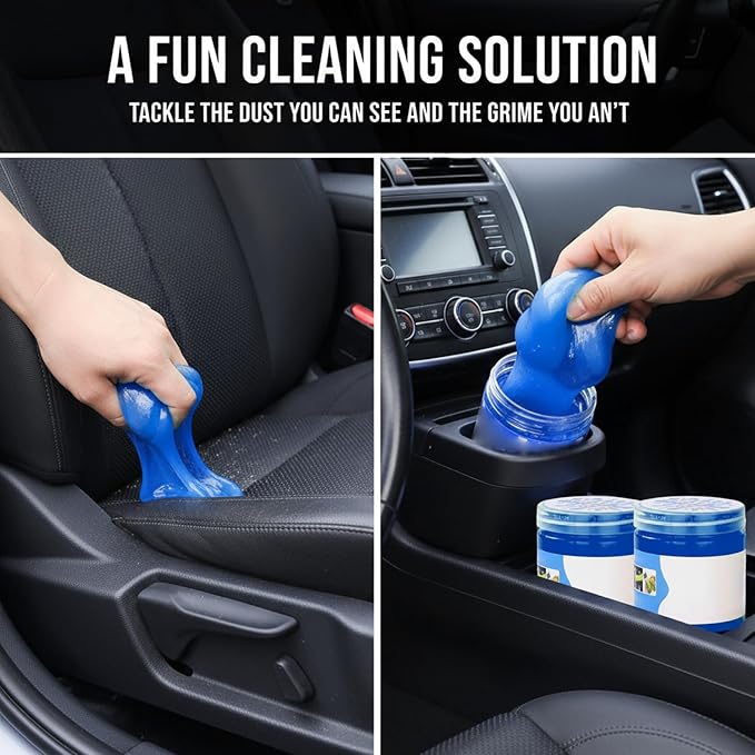 2 Pcs Auto Detailing Gel Car Cleaning Gel for Cleaning Vents Buttons Reusable Putty for Interior Surfaces