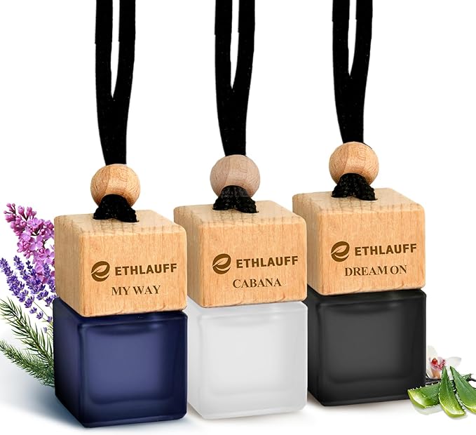 Car Air Freshener Hanging 3 Pack - 1 Way, Dream On, Cabana Hotel Collection Diffuser Oil Inspired The One Hotel, Car Fresheners for Women & Men, 45+ days Long Lasting, 0.27 FL OZ/8ML