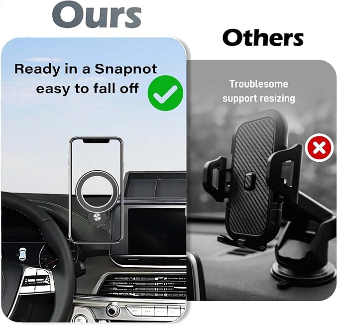 Car Phone Holder for KIA Telluride 2020 2021 2022 Accessories Apply to 10.25 Inch Screen Fixed Clip Magnetic Cell Phone Mount Hands-Free 360 Degree Rotation with Dashboard Storage Tray