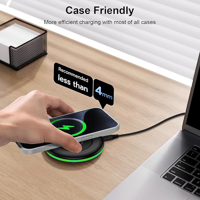 15W for Google Wireless Charger Compatible Google Pixel 10a 10 10 Pro XL /9A/9Pro Fold/9 Pro XL/9/8/8A/8 Pro/7,2 Pack Android Fast Charging Pad Samsung Wireless Charging Station for Galaxy S26 Ultra