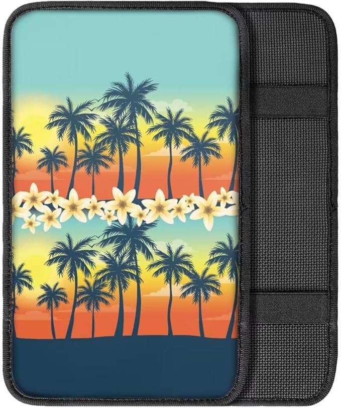 Coldinair Palm Tree Car Center Console Pad,Auto Interior Accessories Decoration,Auto Armrest Cover Protector for Most Vehicle, SUV, Truck, Car