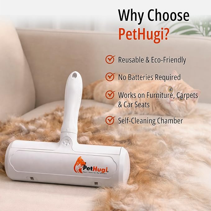 Pet Hair Removal Tool, Reusable Lint Roller for Pet Hair, Self Clean Cat Hair Remover with Dust Bin, Pet Hair Remover Roller, Dog Hair Remover for Couch,Furniture,Carpet,Sofa & Bedding.