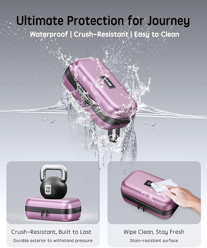 Insulin Cooler Travel Case with Temp Display, 2 x 180g TSA Approved Ice Packs, 9-Layer Insulation for Improved Cooling, Insulin Pen Case, Waterproof, for Daily Use and Trips (Pink)