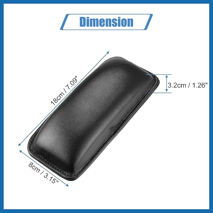 Universal Car Center Console Knee Leg Elbow Cushion Pad Faux Leather Auto Armrest Knee Cover Support 18x8x3.2cm Black Item Replacement