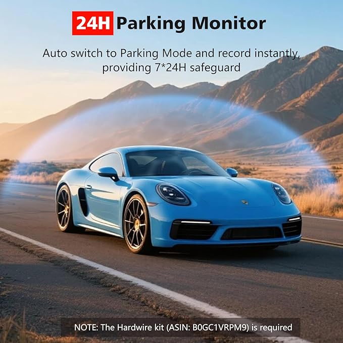 4K+2.5K+2.5K Dash Cam, STARVIS 2 Sensor, Dash Camera 3-Channel, Free 64GB Card, Dashcam with 5G WiFi GPS, G-Sensor,Loop Recording, HDR, 24H Parking Monitor, Time-Lapse Recording, 256GB Max