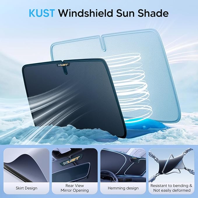 KUST Windshield Sun Shade for 2022-2024 2025 2026 Honda Civic 11th Gen Accessories, Custom Fit Car Front Sunshade Window Sun Visor Protector Foldable Blocks UV Rays Keep Car Cooler
