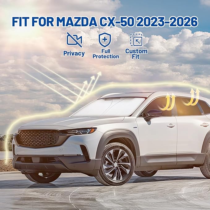 Car Window Shades Intended for Mazda CX-50 2023-2026, Privacy Window Covers 8PCS for Side, Rear & Windshield, Car Shield Sunshade for Privacy Protection, Heat Blocking, Camping and Parking