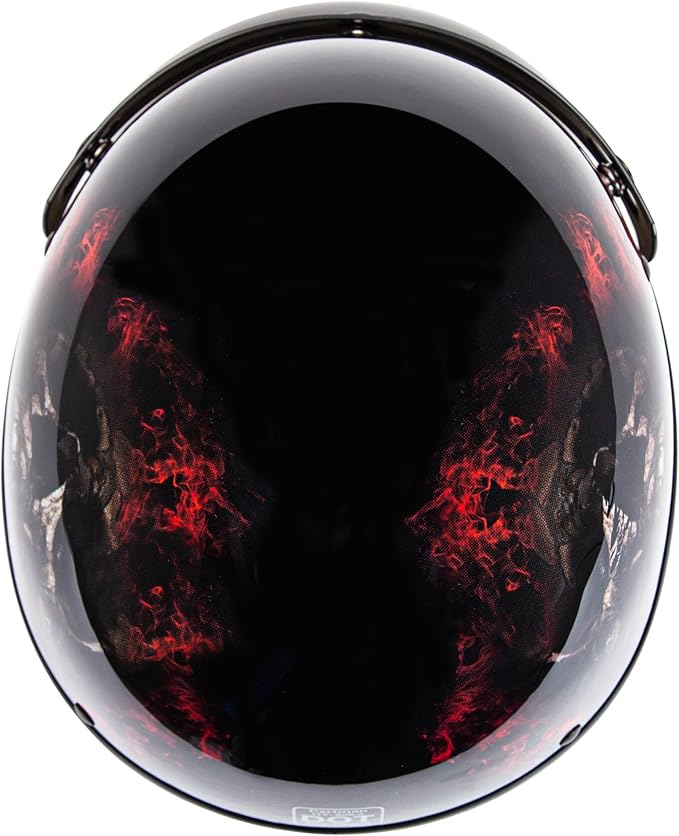 Cartman Cruiser Scooter Motorcycle Half Face Helmet, American Flag Skull USA Graphics, DOT Approved for Bike Scooter ATV UTV Chopper Large