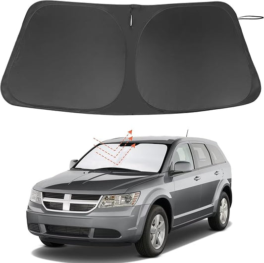 Windshield Sun Shade Custom Fit for 2009-2020 Dodge Journey Accessories Foldable Sunshade Sun Blocker Protect Car from Sun Rays & Heat Damage Keep Car Cooler