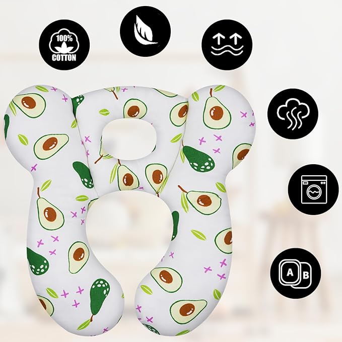 Baby Travel Pillow, Upgrade U-Shape Infant Pillow for Car Seat Pushchair and Stroller, Soft Comfortable Sleep Cushion for Kids Newborn and Toddler -Avocado
