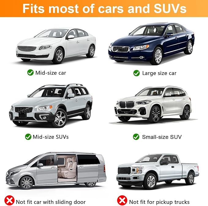 Car Front Side Window Shades,2 Pack Super Stretchy Mesh Car Window Screens Sun Shades Mosquito Nets Curtains Covers for 95% Cars SUVs Camping