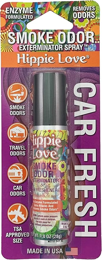 Smoke Odor Exterminator Air Fresh Spray, Your Ultimate Solution for Smoke and Household Odor Elimination 1 oz Spray (1 Pack, Hippie Love)