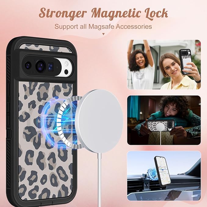 for Google Pixel 9 Pro XL Case - Compatible with MagSafe Women Cute Girls Magnetic Protective Cover Cool Funny Fashion Unique Design Heavy Duty Shockproof Phone Case for Pixel 9 Pro XL 6.8"
