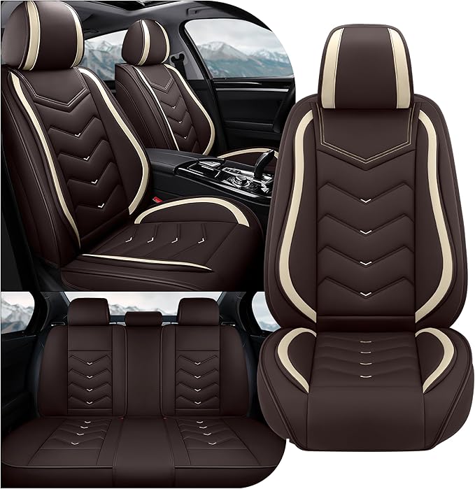 Car Seat Covers Fit for Infiniti g37 2000-2026, Stylish Sport Seat Covers, Waterproof Wear-Resistant Premium Nappa Leather Car Seat Cover.(Full Set/Coffee Color)