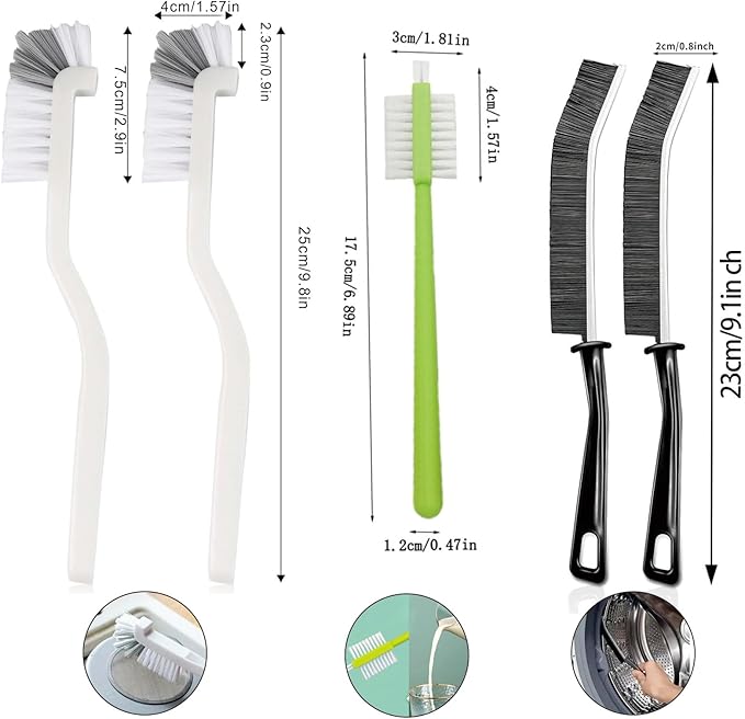 Window Groove Cleaning Brush, Window or Sliding Door Track Cleaner for Sliding Door, Sill, Tile Lines, Shutter, Car Vents, Keyboard (14Piece)
