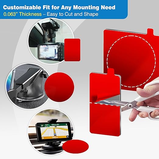 4-Pack Double-Sided Adhesive Pads for Dash Cam Mount – Heat-Resistant High-Bond Replacement Tape – 2 Square & 2 Rectangular Pads for Windshield and Dashboard – Includes Adhesion Promoter