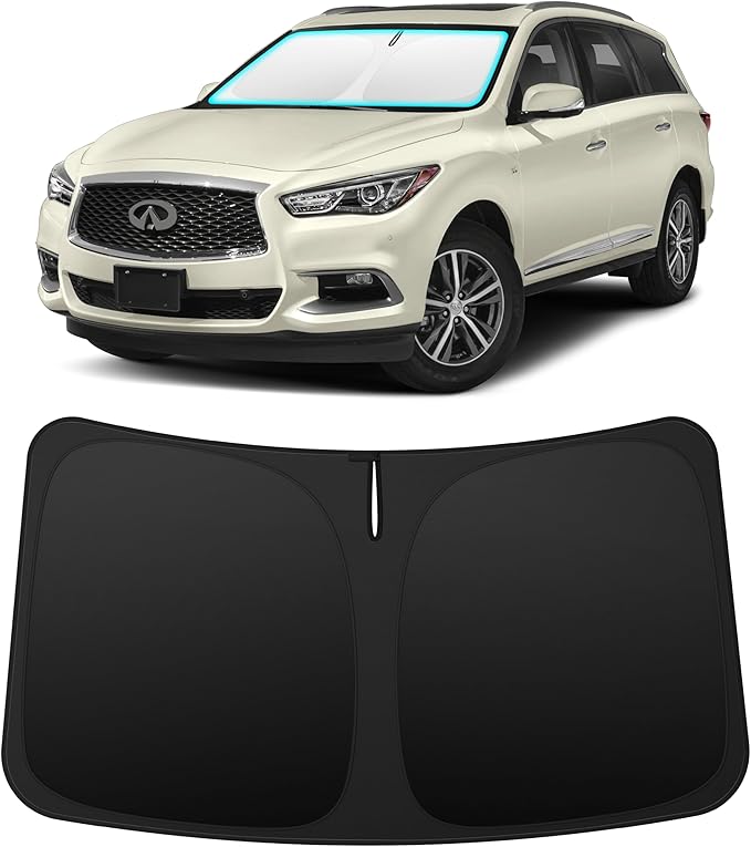 INSAUTO Custom Fit Windshield Sun Shade Accessories for Infiniti QX60 2014-2021, Foldable Front Window Sunshade, UV & Heat Reflector, Keeps Interior Cool, Includes Storage Bag