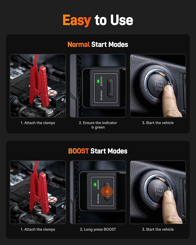 WOLFBOX 2000A Jump Starter with Air Compressor, 37Wh Car Battery Jumper Starter Portable (up to 5L Gas Engine) with 150PSI Tire Inflator, 12V Jump Box with Jumper Cables, Boost, LED Light