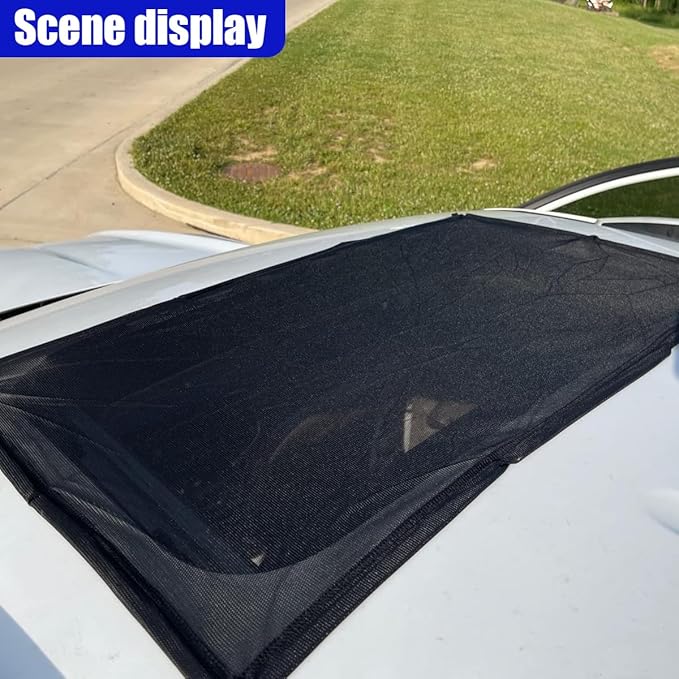 Magnetic Car Sunroof Sun Shade Breathable Mesh, UV Protection Auto Moonroof Screen Cover, Universal Quick Install Vehicle Window Mesh Bug Net Accessory for Camping, Parking (39.6 × 26.77 in)