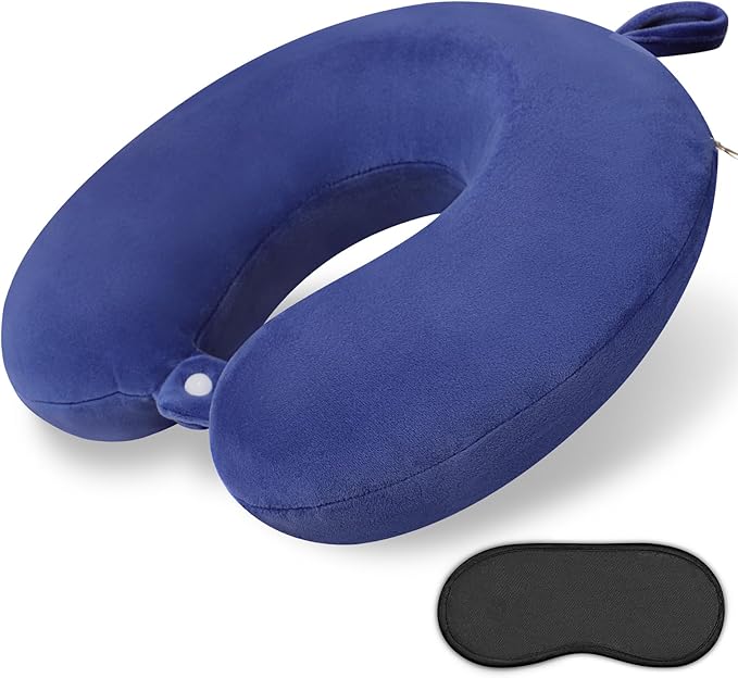 Travel Pillow Neck Pillow for Airplanes Memory Foam Neck Pillow for Traveling, Car, Home, Flight Portable Pillow for Sleeping Provide Head Neck Support Rest