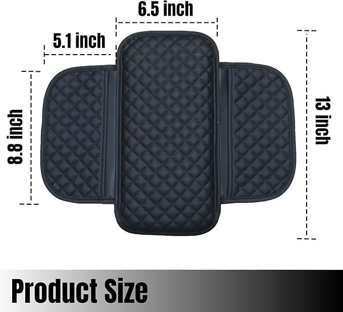 KAELTHAS Comfortable Car Center Console Cushion Armrest Dog Cat Paws Protect Cover Non-Slip with 2 Storage Bags for Cars SUVs CUVs Interior Accessories (Black, Long Narrow)