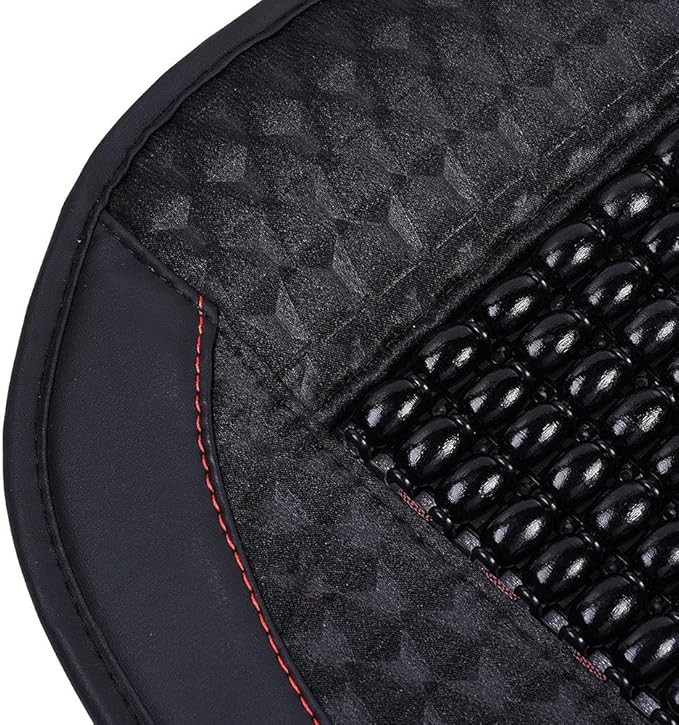 Blueshyhall Wooden Beaded Car Seat Cover Comfortable Massage Car Seat Cushion Cool Breathing–Universal SUV Auto Office Home, Black