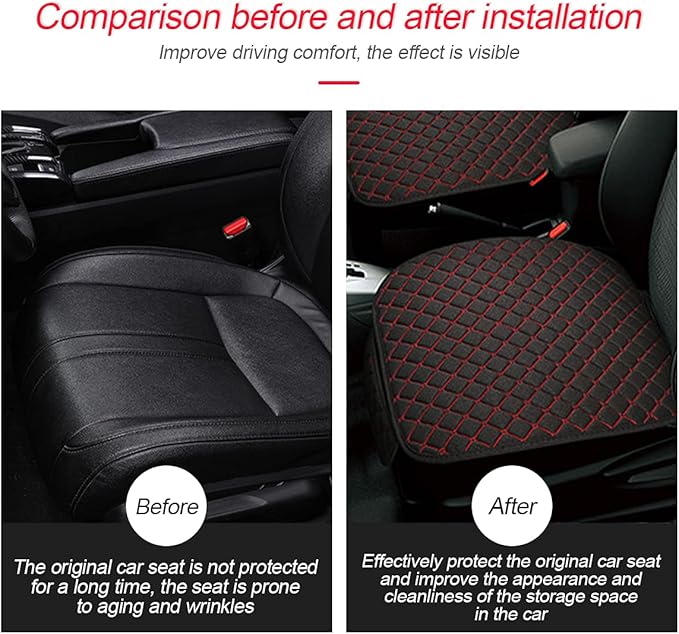 Moly Magnolia Car Seat Cover/Protector, Car Seat Cushion, Breathable, Comfort, Universal for Most Vehicles, Automotive Interior Seat Protector, Car Seat Cover for Men and Women (Black/Red)