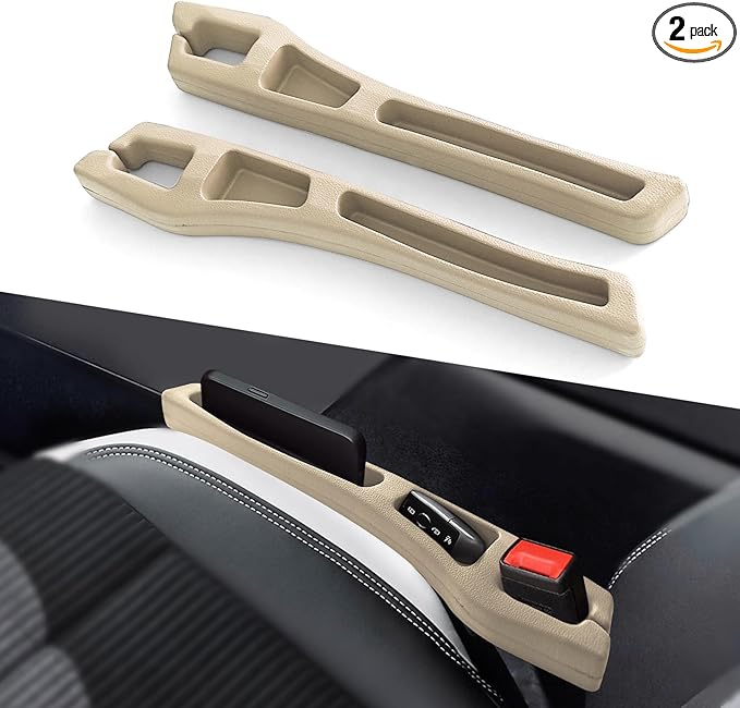 2PCS No Drop Seat Guard, Car Seat Gap Filler, Multi-Function Car Side Gap Filler for Prevent Items Falling, Universal Auto Blocker Between Seats Auto Organizer Accessories for Most Cars