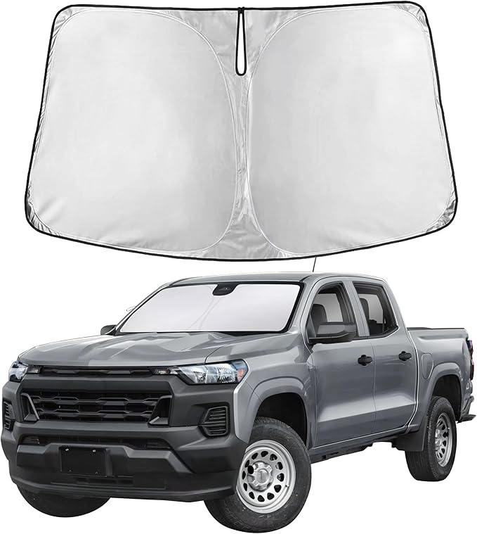 EcoNour Windshield Sunshade Compatible for Chevrolet Colorado 2023-2024 2025 2026, Sun Visor for Front Windshield & Window Sun Shade Cover, UV Heat Blocker & Protector, Car Accessories