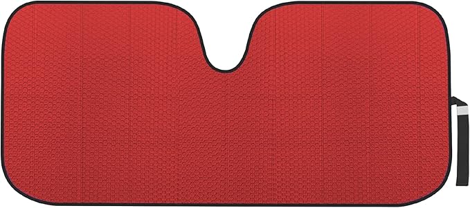 Motor Trend Accordion Red Car Windshield Sun Shade - Car Sun Visor Sun Shade for Car Windshield - Car Window Shades for SUV & Truck - Dash Cover Sun Protection Window Shade Accessories - 58" x 24"