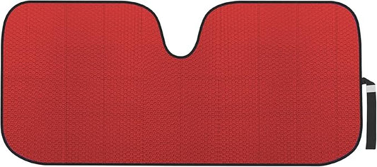 Motor Trend Accordion Red Car Windshield Sun Shade - Car Sun Visor Sun Shade for Car Windshield - Car Window Shades for SUV & Truck - Dash Cover Sun Protection Window Shade Accessories - 58" x 24"
