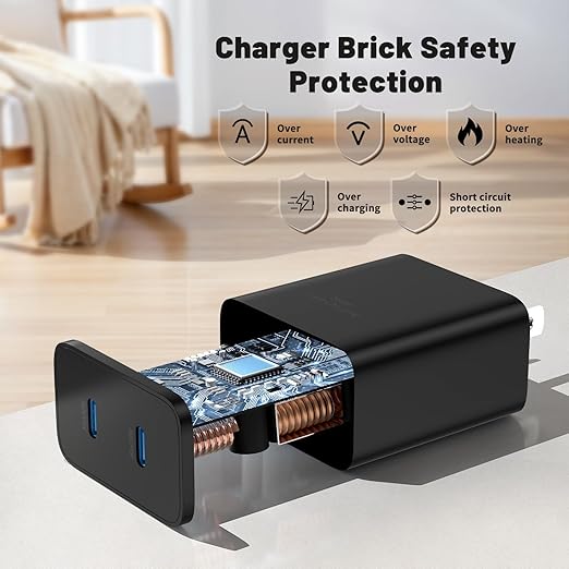 45W Dual Port Super Fast Charger with Long USB C to C Cable 10ft,Type C Wall Charger Block and Android Phone Charging Cord for Samsung Galaxy S26 Plus/S25 Ultra/S25+/S24+/S23+/S22+/S21/S20/Note 20/10+