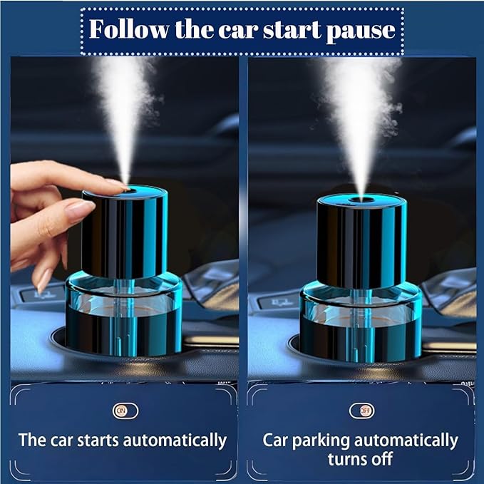Intelligent Aromatherapy Machine,Car Air Freshener,Car Diffuser Refill,Fine Spray/Fillable/Four-Gear Adjustment/Vibration Sensing/On-Off/160ML Large Capacity Long-Lasting Fragrance(Cologne Fragrance)
