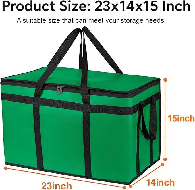 Bodaon 2-Pack Insulated Food Delivery Bag, XXXL Grocery Shopping/Catering/Bags, Rideshare Delivery Bag, Cold/Hot Styrofoam Carrier for Travel/Car, Warmer/Frozen