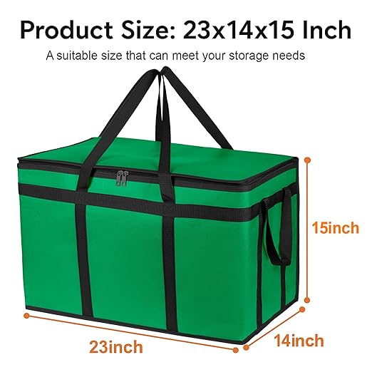 Bodaon Large 3-Pack Insulated Food Delivery Bag with hard bottom, XXXL Catering/Pizza Cooler Bags, Rideshare Delivery Bag, Thermal Cold/Hot Styrofoam Carrier for Travel/Shopping/Car