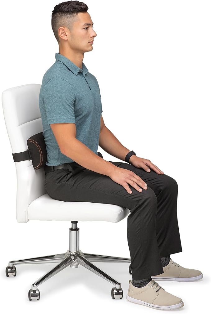 OPTP The Original McKenzie Signature Slimline Lumbar Support - Lumbar Support Pillow for Office Chair and Car Seat Back Support – Back Cushion for Smaller Body Types