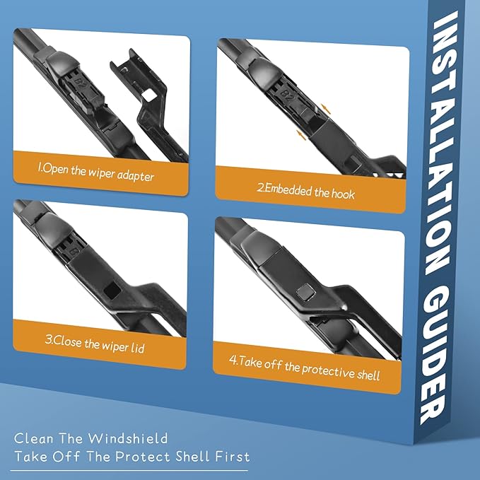 MIKKUPPA 24"+21"+14" Windshield Wiper Blade Replacement for 2007-2017 Volkswagen Tiguan - All Season Top Lock Wiper Blades (Pack of 3)