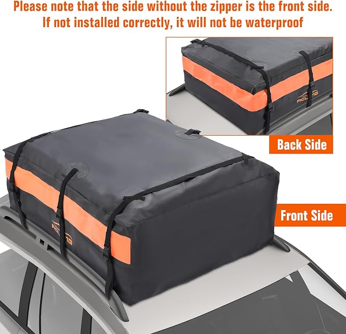 ACLONG Car Roof Bag 21 Cubic Feet Waterproof 840D Heavy Duty Rooftop Cargo Carrier Bag for All Cars with/Without Racks Includes Anti-Slip Mat Storage Bag Luggage Lock