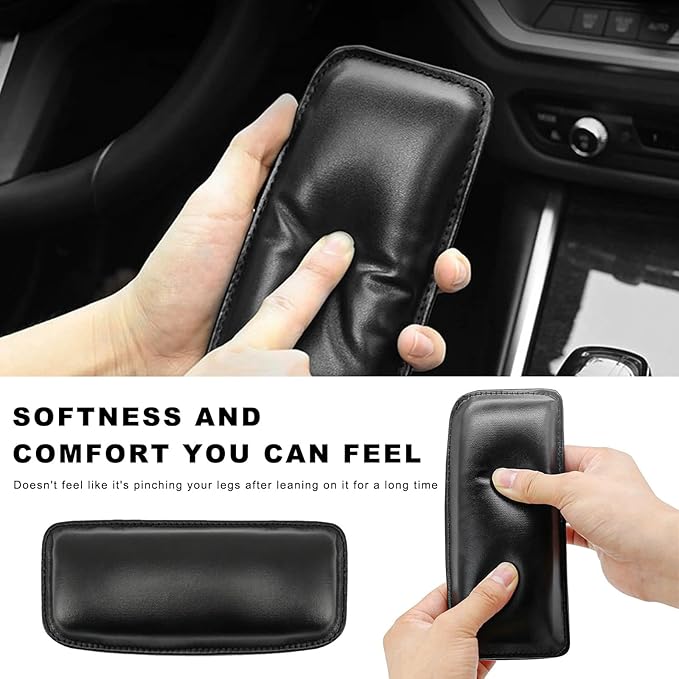 2PCS Car Center Console Knee Leg Elbow Cushion Pad, Soft Leather Auto Armrest Pillow Thigh Support with Memory Foam, Universal Door Arm Rest Pad Knee Cushion Relieves Fatigue