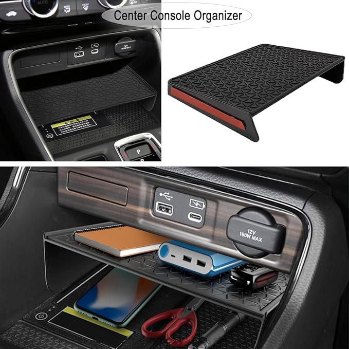 3PCS Center Console Organizer for 2023 2024 2025 2026 Honda CR-V & CR-V Hybrid Accessories, Custom Fit Armrest Tray, Console Tray and Hidden Storage Box, ABS Material