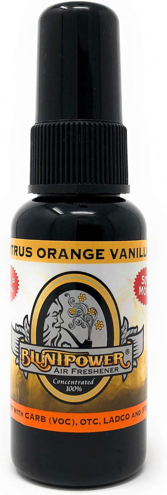 BluntPower (Citrus Orange, 1 Pack) Concentrated Air Freshener for Room and Car Spray - Oil-Based Diffuser Spray Bottle - Long-Lasting Bathroom Spray, Car Freshener, & Odor Eliminator Spray