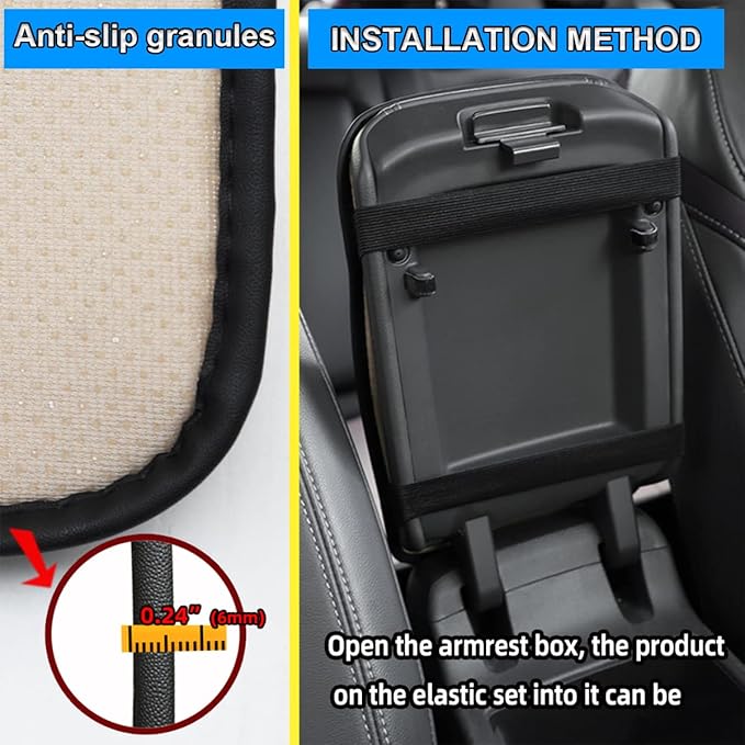 Bling Leather Car Center Console Cover, Car Center Console Protector With Glossy Crystal Rhinestone, Universal Waterproof Car Armrest Seat Box Cover For Most Car, Vehicles, SUVs, Trucks (Gray)