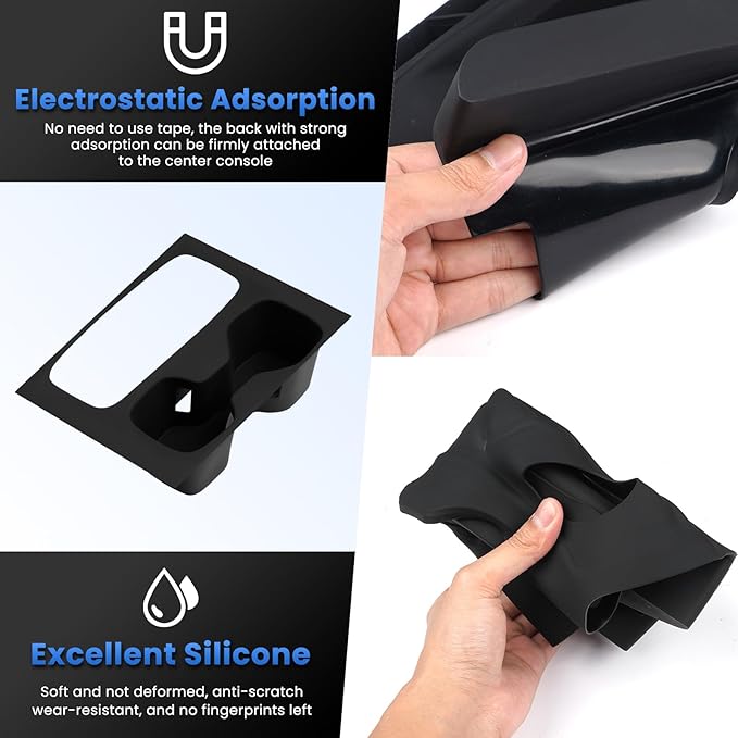 Autorder Silicone 2-in-1 Cup Holder for 2022-2026 Hyundai Santa Cruz Accessories Silicone Center Console CupHolder Insert with Gear Shift Panel Cover Dust & Scratch Resistant All-Around Protection