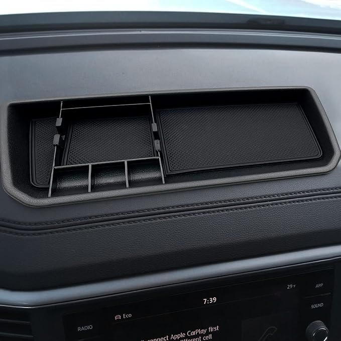 JOJOMARK for VW Atlas and Cross Sport Accessories Dashboard Organizer 2018 2019 2020 2021 2022 2023 Insert ABS Box Storage (Not fit for 2024)