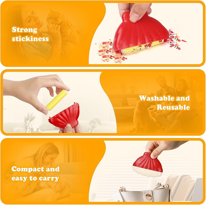 Pet Hair Removal Tool: 3 Pack Cat Dog Hair Removal, Reusable Lint Shaver Cleaner Portable Fur Remover Tool Carpet Scraper, Washable Lint Roller, Brush for Clothes, Car Mats, Couch, Pet Bed, Furniture